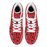 Ladybug Spots Pattern Print High Top Leather Sneakers