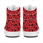 Ladybug Spots Pattern Print High Top Leather Sneakers