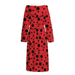 Ladybug Spots Pattern Print Hooded Bathrobe