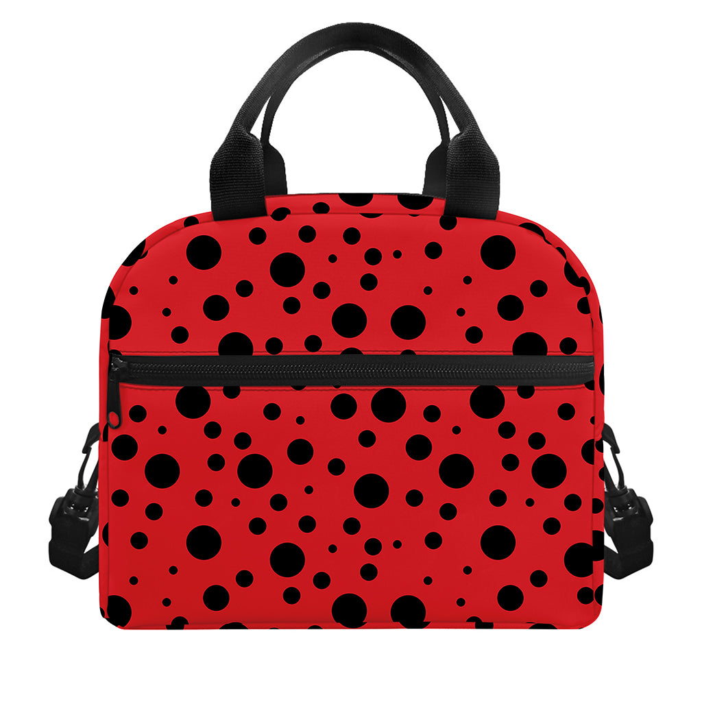 Ladybug Spots Pattern Print Insulated Lunch Bag