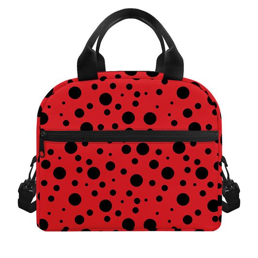 Ladybug Spots Pattern Print Insulated Lunch Bag