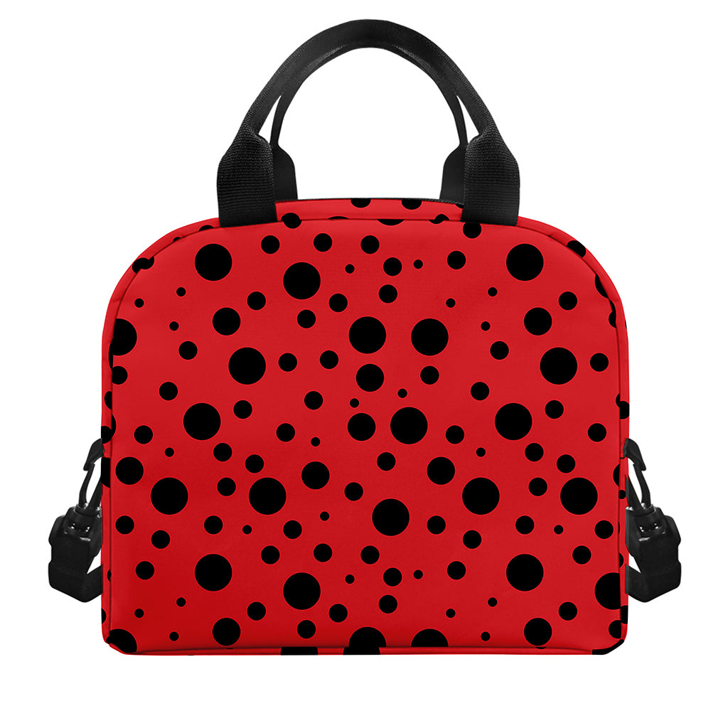 Ladybug Spots Pattern Print Insulated Lunch Bag