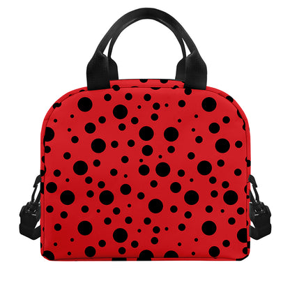 Ladybug Spots Pattern Print Insulated Lunch Bag
