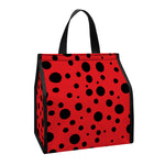 Ladybug Spots Pattern Print Insulated Lunch Tote
