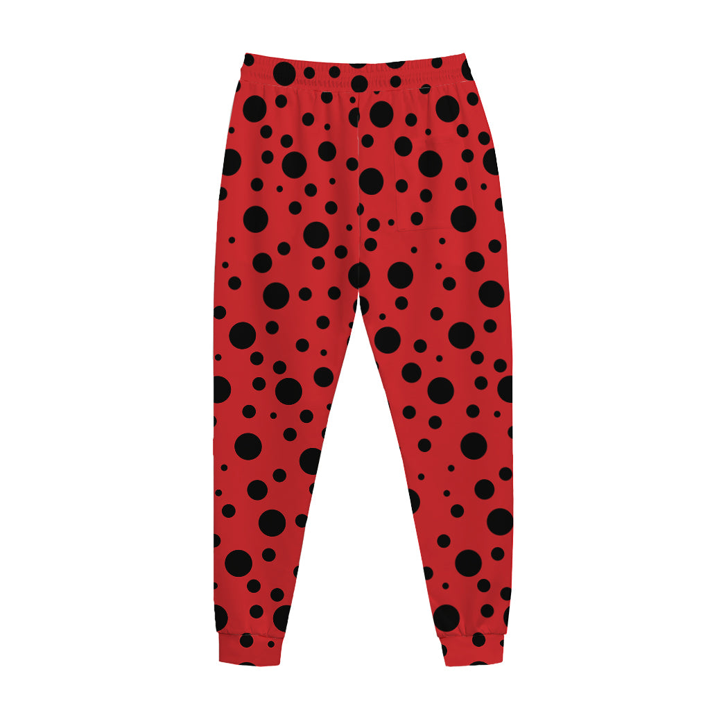 Ladybug Spots Pattern Print Jogger Pants