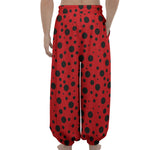 Ladybug Spots Pattern Print Lantern Pants