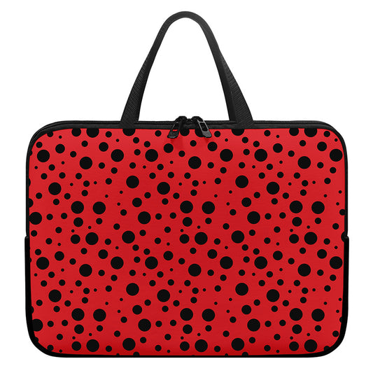 Ladybug Spots Pattern Print Laptop Sleeve With Handle