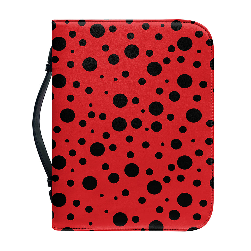 Ladybug Spots Pattern Print Leather Bible Cover
