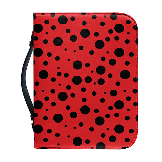 Ladybug Spots Pattern Print Leather Bible Cover