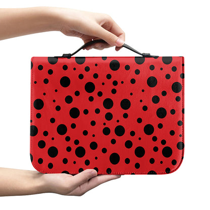 Ladybug Spots Pattern Print Leather Bible Cover