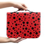Ladybug Spots Pattern Print Leather Bible Cover