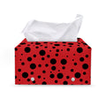 Ladybug Spots Pattern Print Leather Tissue Box Cover