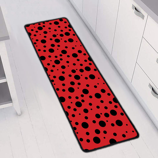 Ladybug Spots Pattern Print Long Kitchen Mat