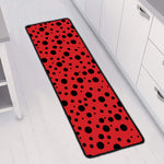 Ladybug Spots Pattern Print Long Kitchen Mat