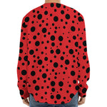 Ladybug Spots Pattern Print Long Sleeve Baseball Jersey