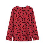 Ladybug Spots Pattern Print Long Sleeve Short Coat