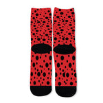 Ladybug Spots Pattern Print Long Socks