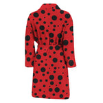 Ladybug Spots Pattern Print Men's Bathrobe