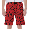 Ladybug Spots Pattern Print Men's Beach Shorts