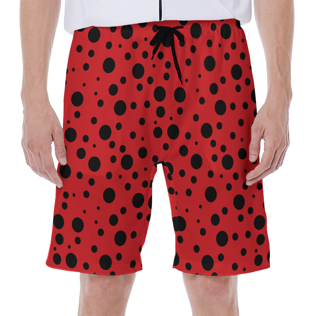 Ladybug Spots Pattern Print Men's Beach Shorts