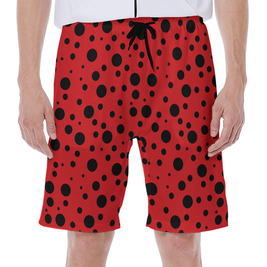 Ladybug Spots Pattern Print Men's Beach Shorts