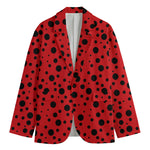 Ladybug Spots Pattern Print Men's Cotton Blazer