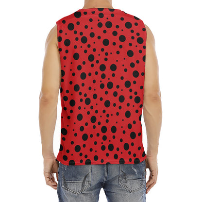 Ladybug Spots Pattern Print Men's Fitness Tank Top