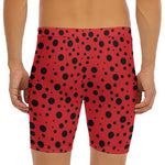 Ladybug Spots Pattern Print Men's Long Boxer Briefs