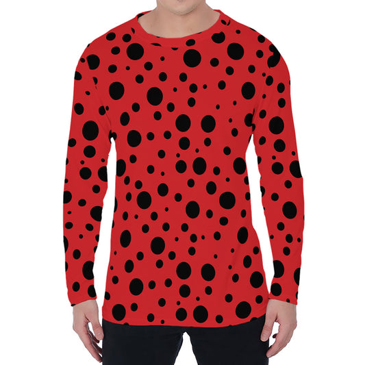 Ladybug Spots Pattern Print Men's Long Sleeve T-Shirt