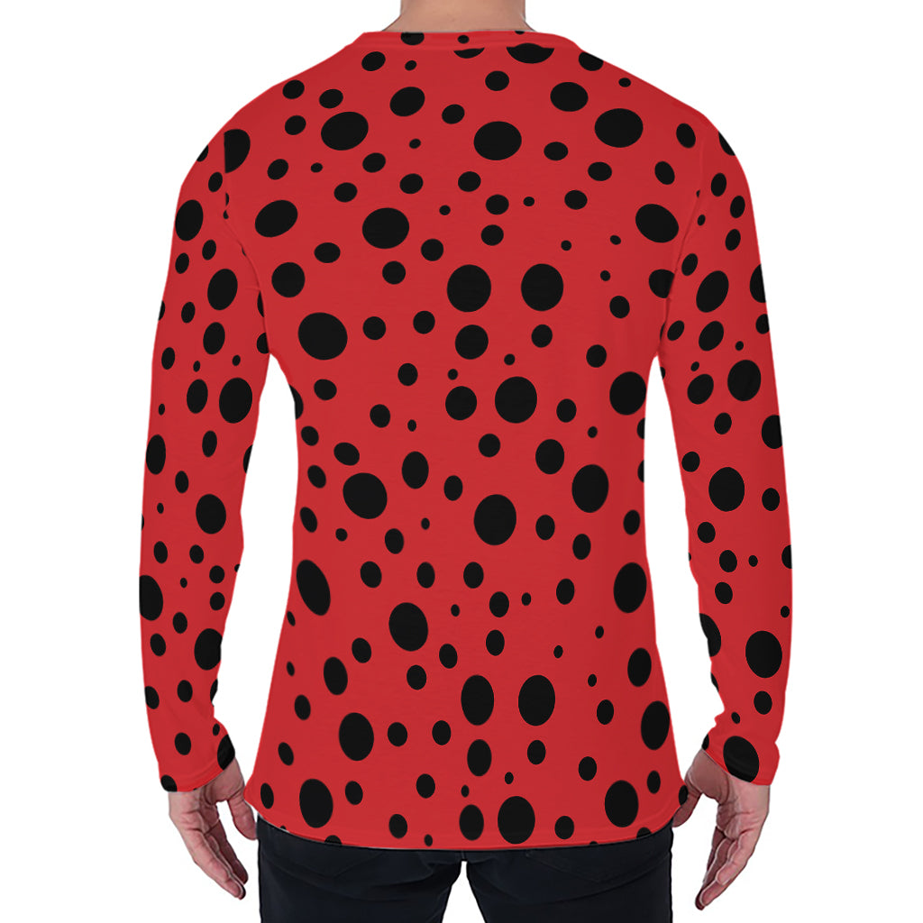 Ladybug Spots Pattern Print Men's Long Sleeve T-Shirt