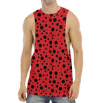 Ladybug Spots Pattern Print Men's Muscle Tank Top