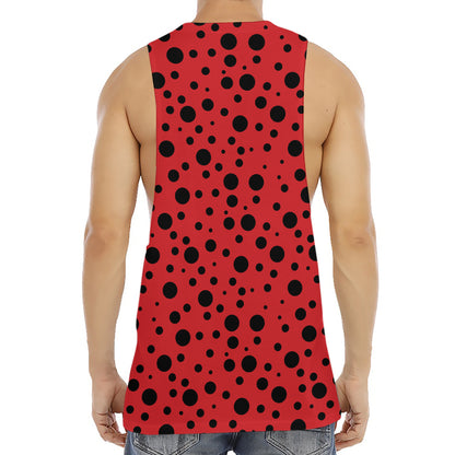 Ladybug Spots Pattern Print Men's Muscle Tank Top
