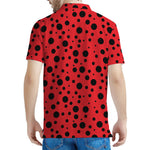 Ladybug Spots Pattern Print Men's Polo Shirt