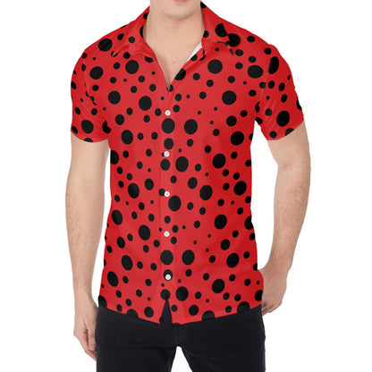 Ladybug Spots Pattern Print Men's Shirt