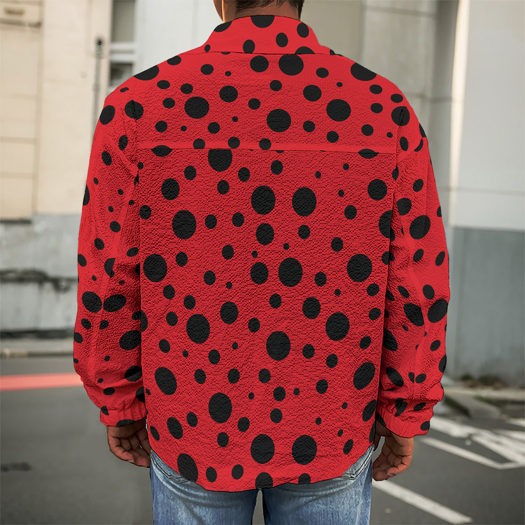 Ladybug Spots Pattern Print Men's Shirt Jacket
