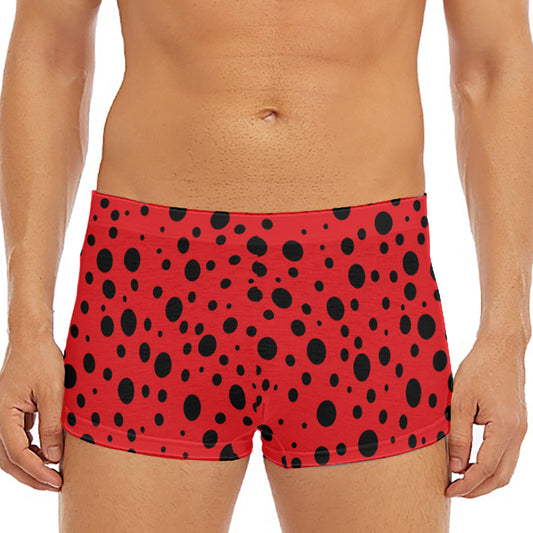 Ladybug Spots Pattern Print Men's Short Boxer Briefs