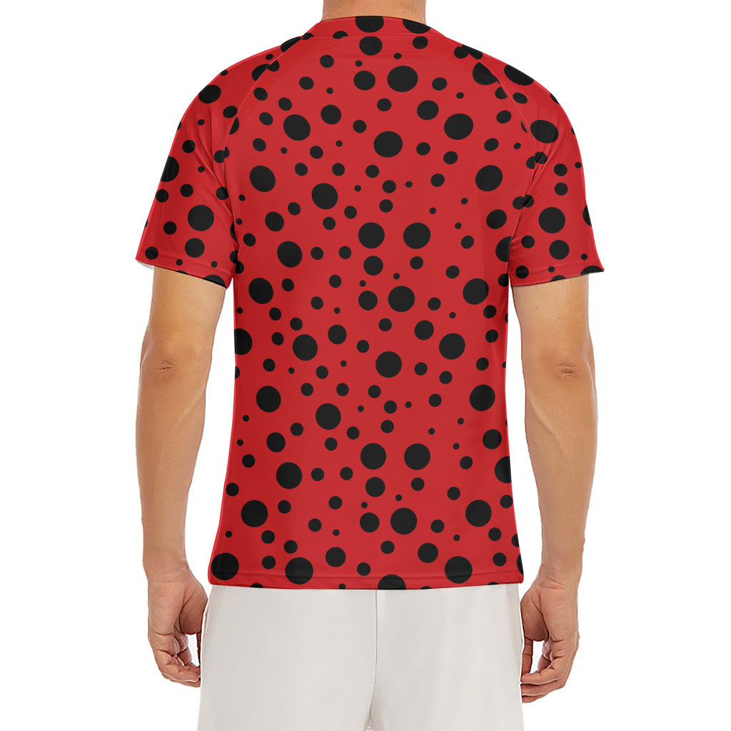 Ladybug Spots Pattern Print Men's Short Sleeve Rash Guard