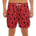 Ladybug Spots Pattern Print Men's Split Running Shorts