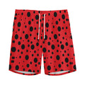 Ladybug Spots Pattern Print Men's Athletic Shorts