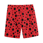 Ladybug Spots Pattern Print Men's Sports Shorts