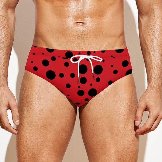 Ladybug Spots Pattern Print Men's Swim Briefs