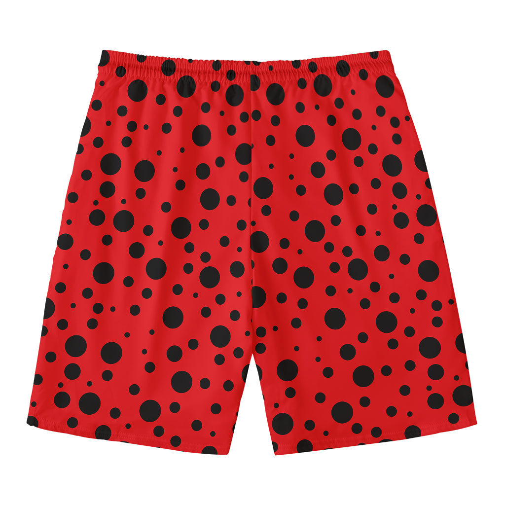 Ladybug Spots Pattern Print Men's Swim Trunks