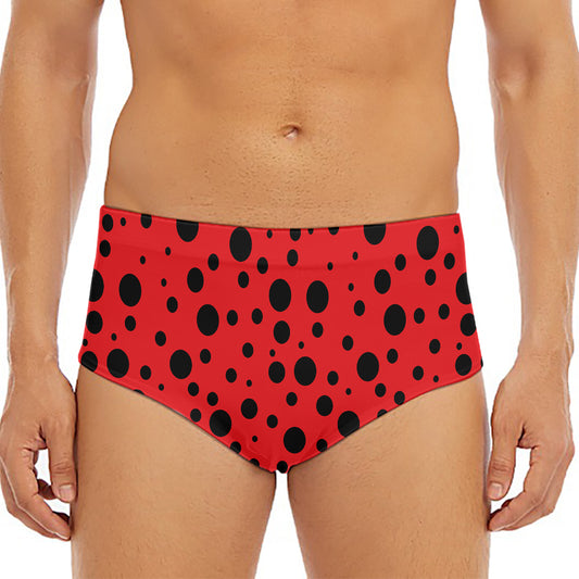 Ladybug Spots Pattern Print Men's Triangle Swim Briefs