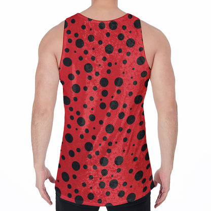 Ladybug Spots Pattern Print Men's Velvet Tank Top