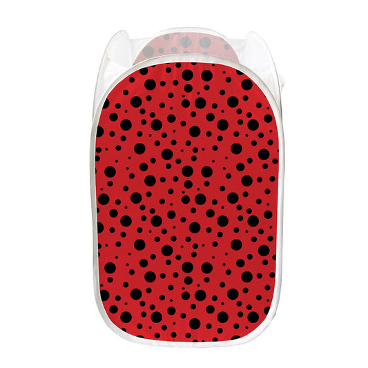 Ladybug Spots Pattern Print Mesh Laundry Hamper