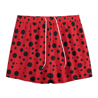 Ladybug Spots Pattern Print Mesh Shorts