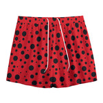 Ladybug Spots Pattern Print Mesh Shorts