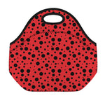 Ladybug Spots Pattern Print Neoprene Lunch Bag