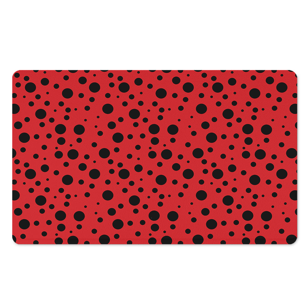 Ladybug Spots Pattern Print Polyester Doormat