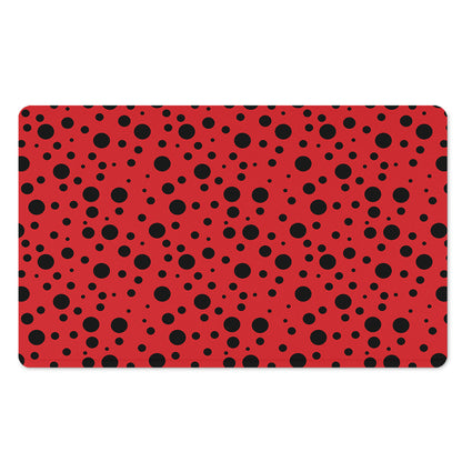 Ladybug Spots Pattern Print Polyester Doormat